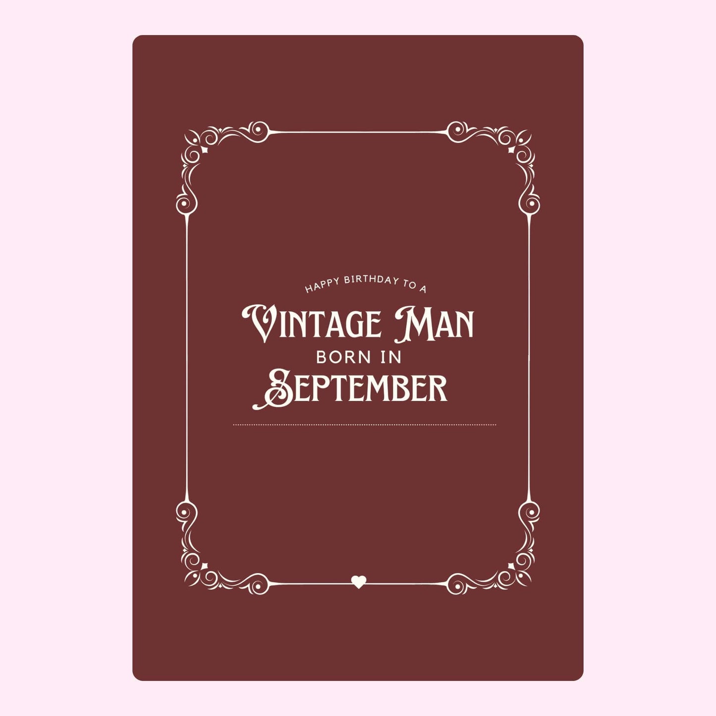 Vintage man September birthday card - Website August 2024
