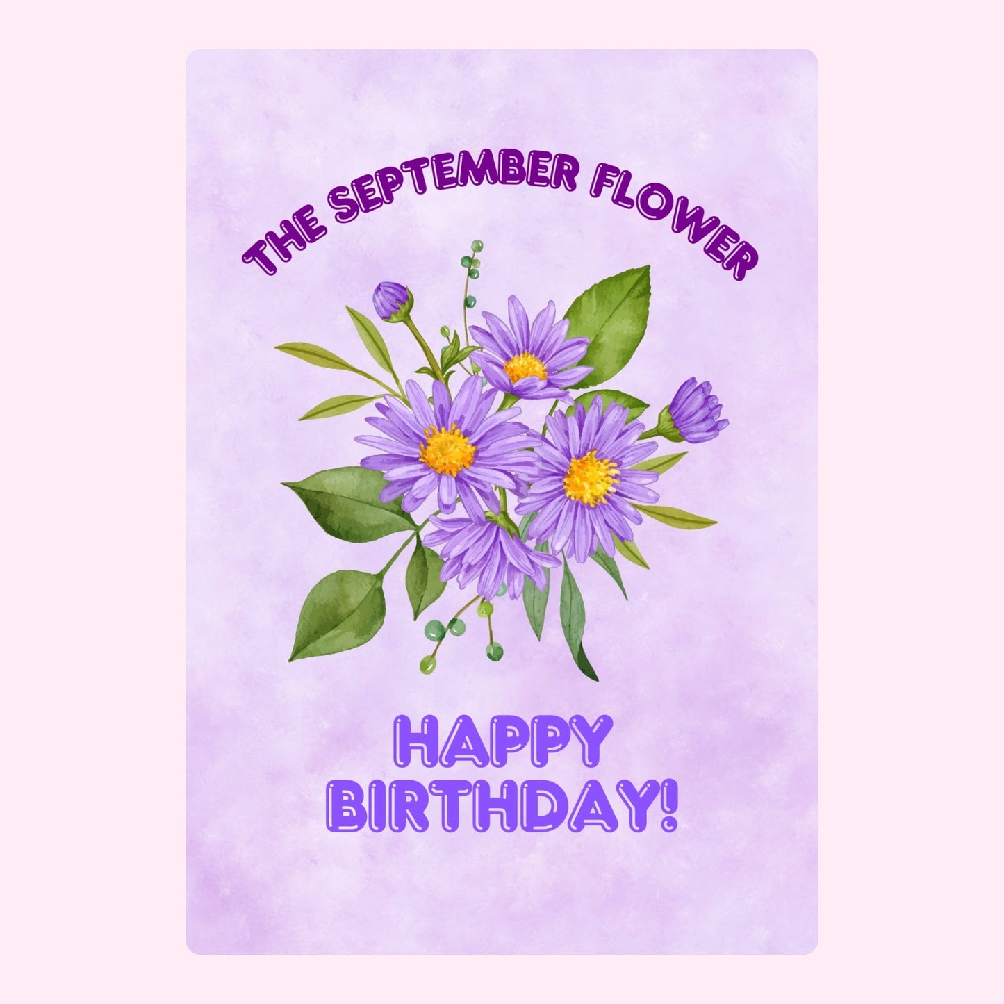 Website - September Flower Birthday Card