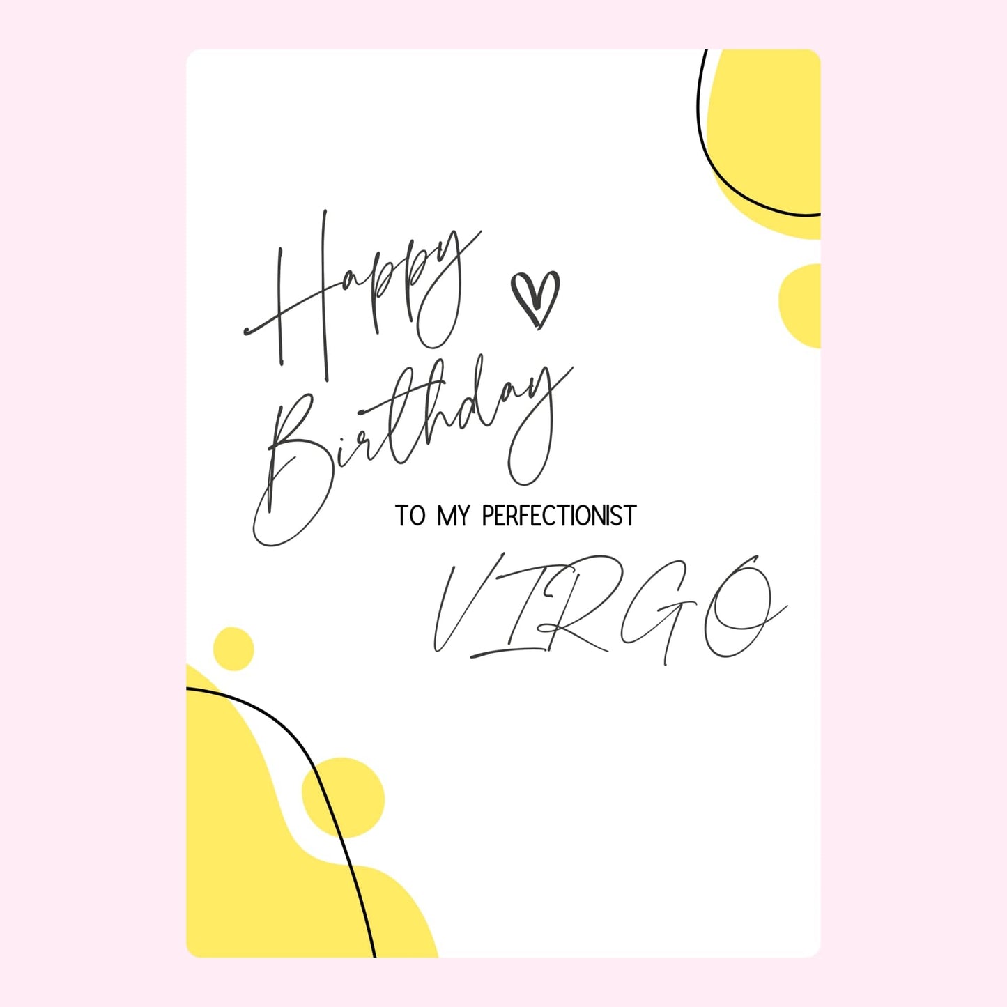 Happy Birthday Virgo card for perfectionist - Website 2024