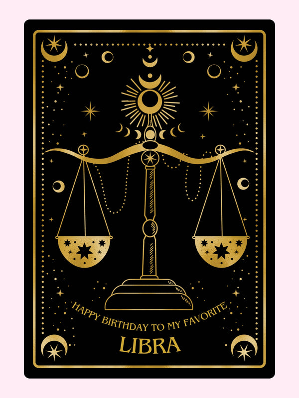 Website Libra birthday card, September 3, 2024.
