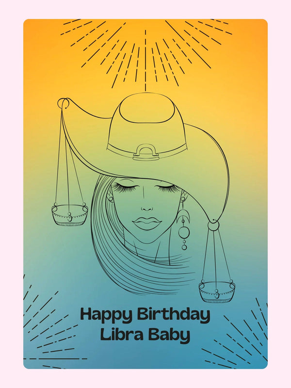 Happy Birthday Libra Baby card from website