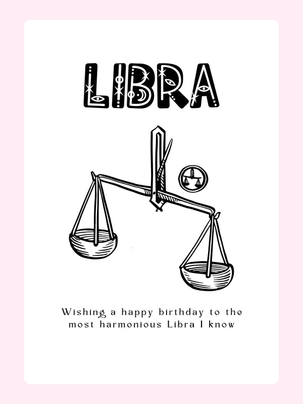 Libra birthday card, Website 2024-09-03