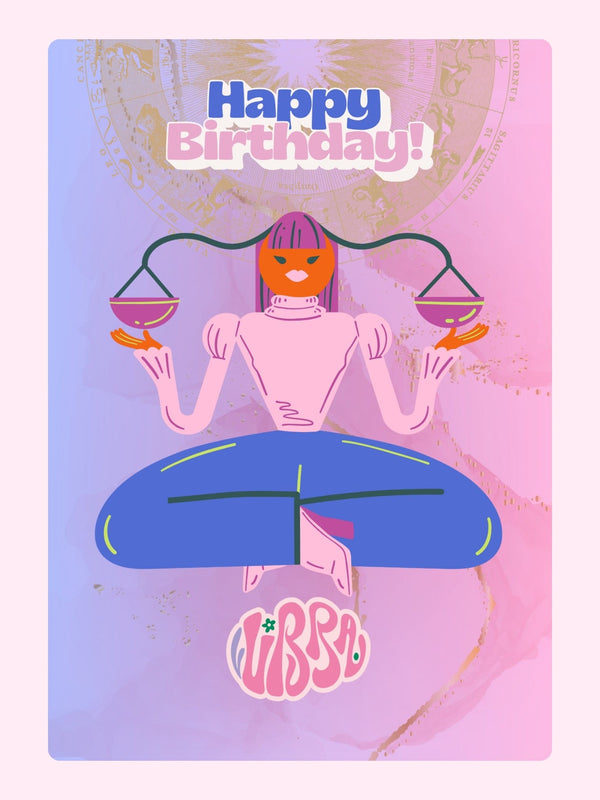 Website Happy Birthday Libra card, Sept 3, 2024