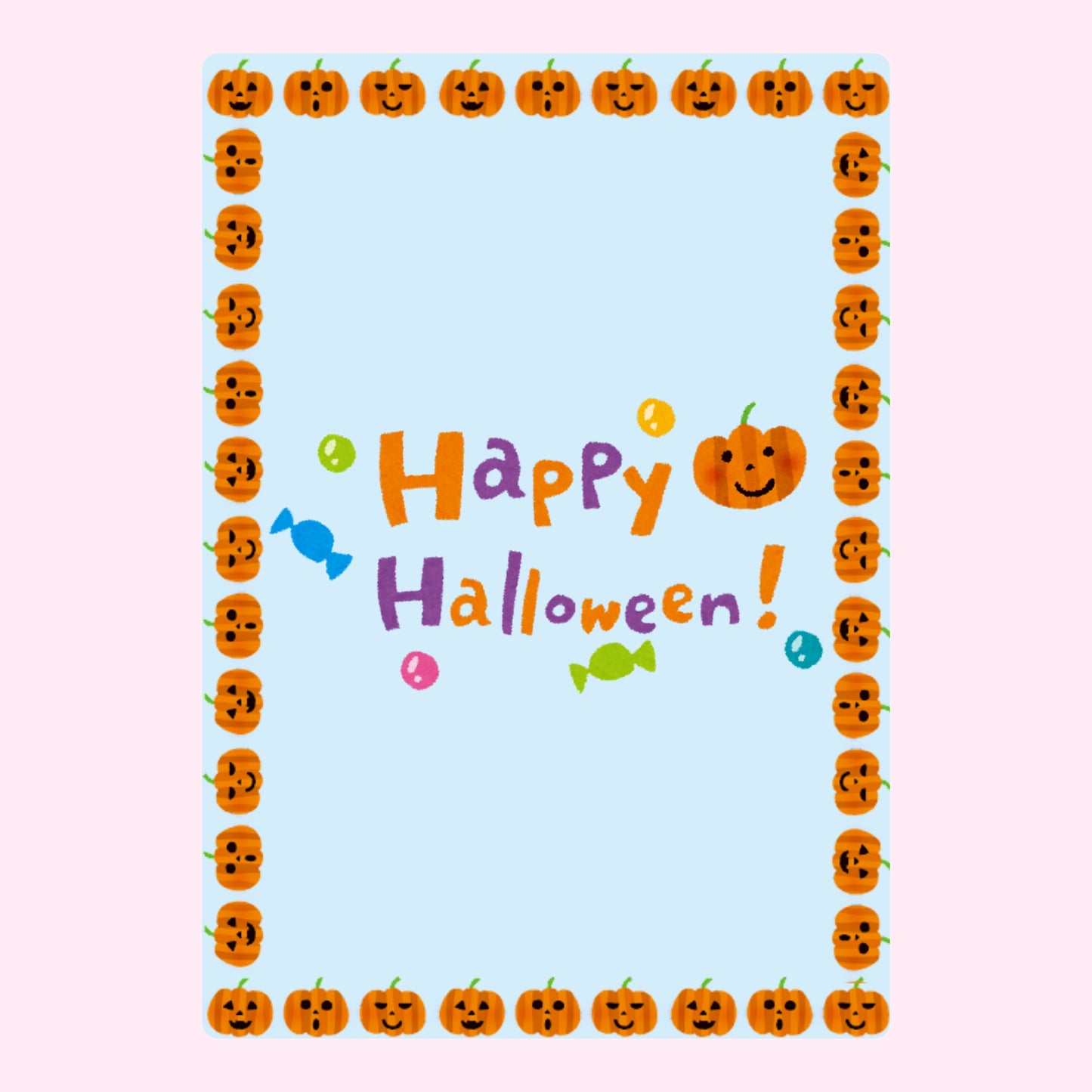 Happy Halloween border illustration