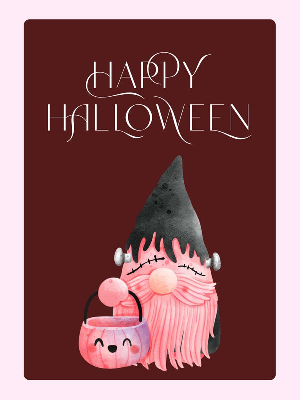 Frankenstein Gnome Halloween Cake Card