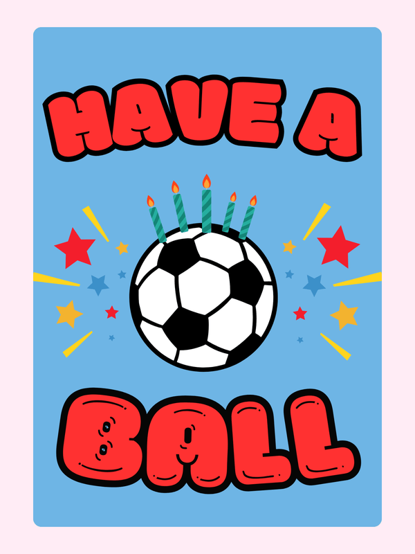 Football Birthday Cake Card