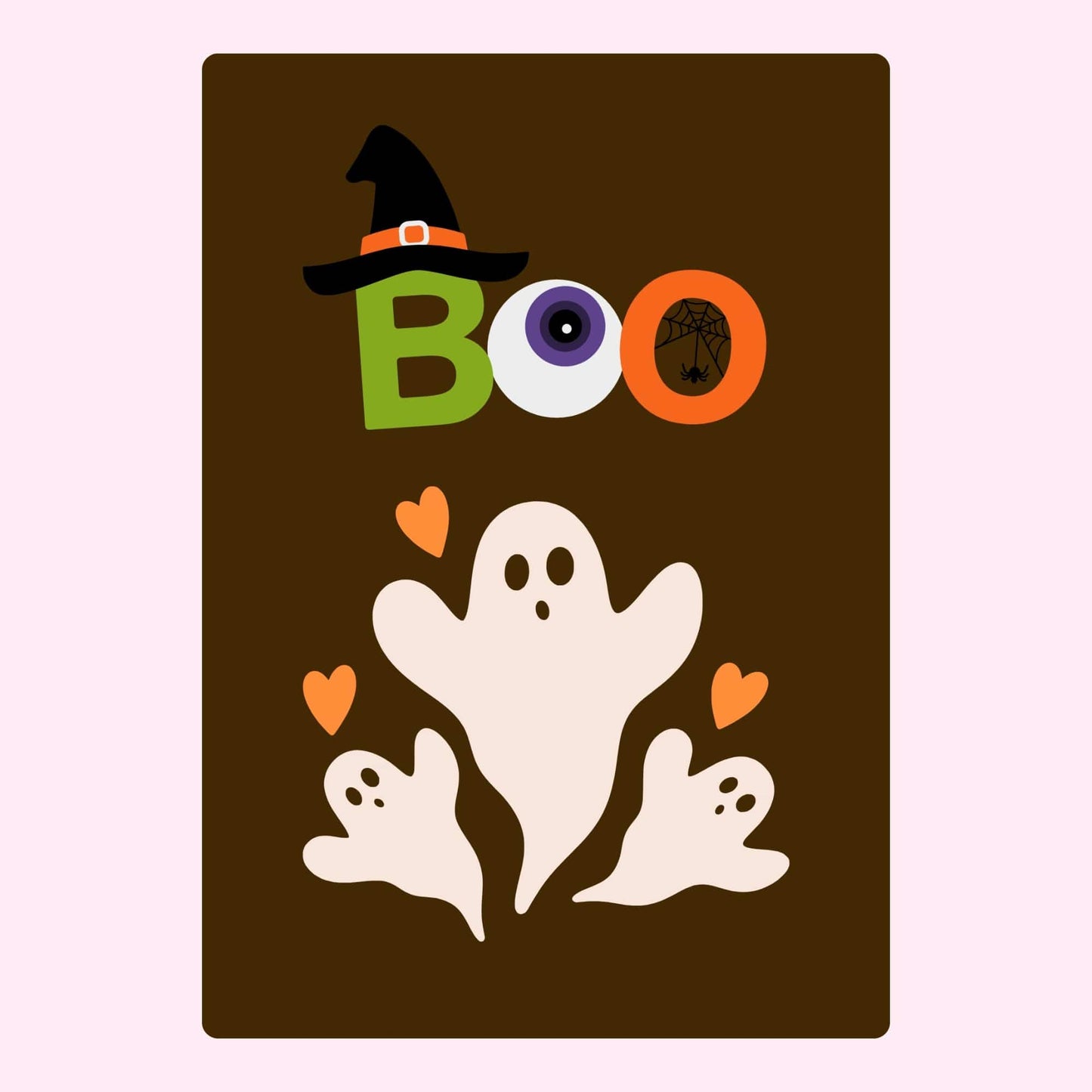 Website Halloween Boo with ghosts and hearts