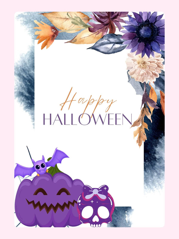 Happy Halloween Autumn Florals Cake Card