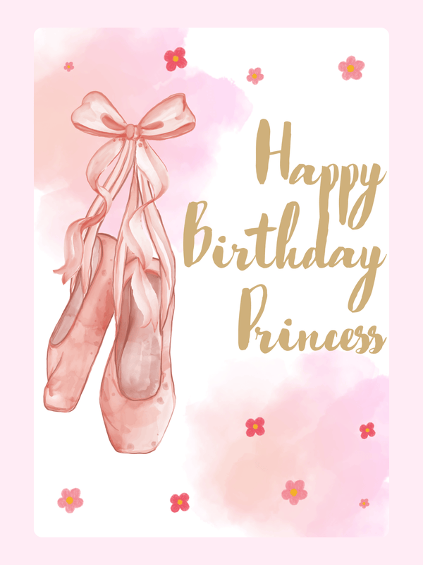Happy Birthday Princess ballet card