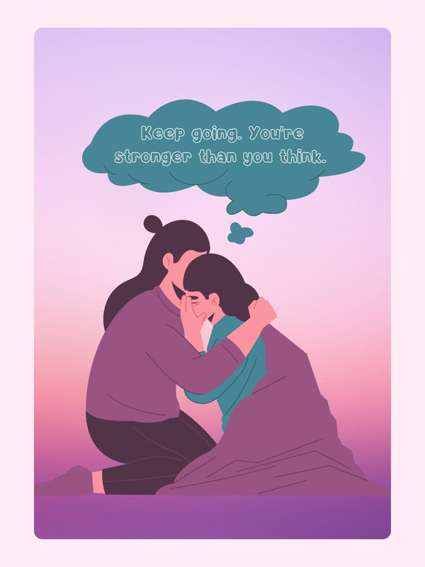 comforting hug with encouraging words
