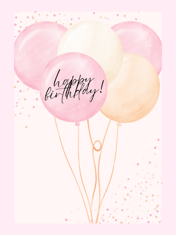 Birthday Balloons Cake Card