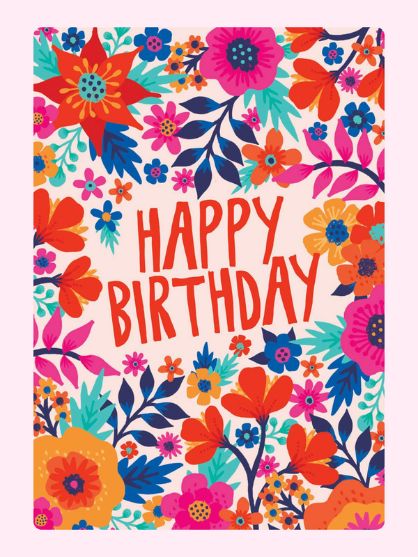 Floral Happy Birthday card