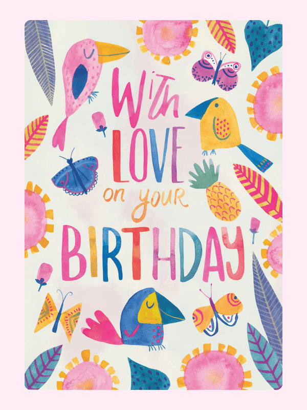 With Love On Your Birthday Cake Card