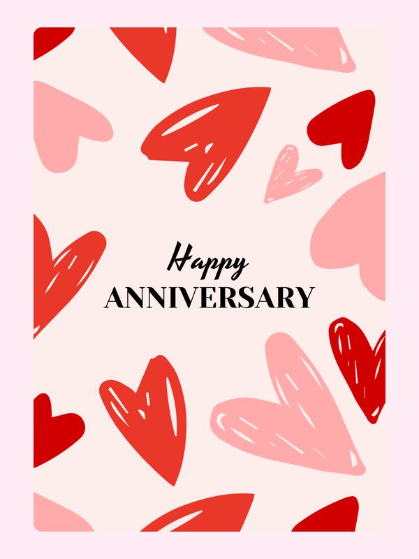 Happy Anniversary card with hearts | Website 69