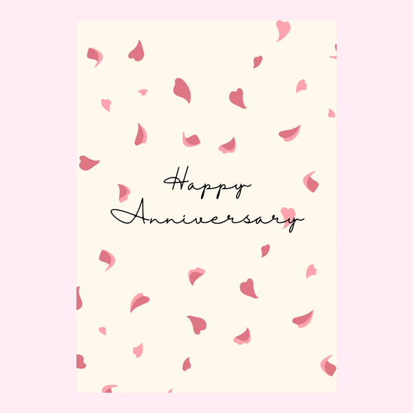 Pink Petals Anniversary Cake Card