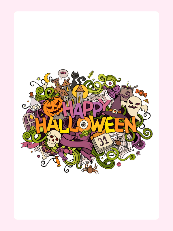 Happy Halloween doodle art from website