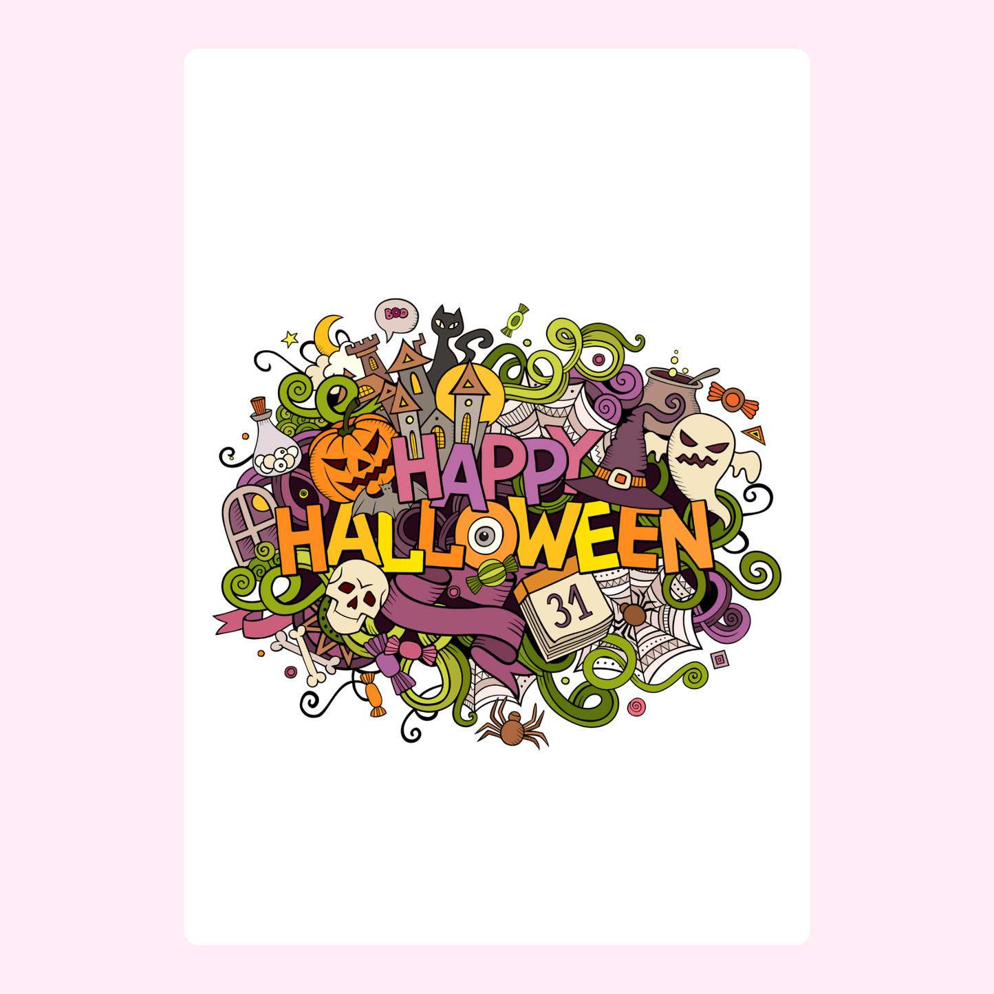 Happy Halloween doodle art from website