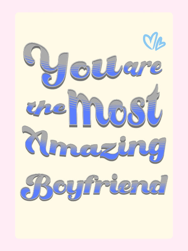 Stylish birthday card for amazing boyfriend with blue typography design