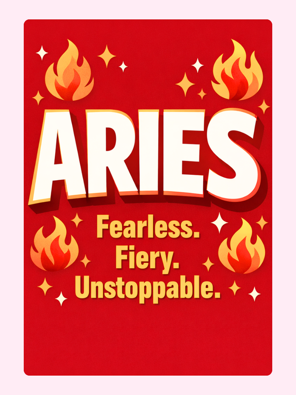 Aries Fearless Fiery Unstoppable Cake Card, just because
