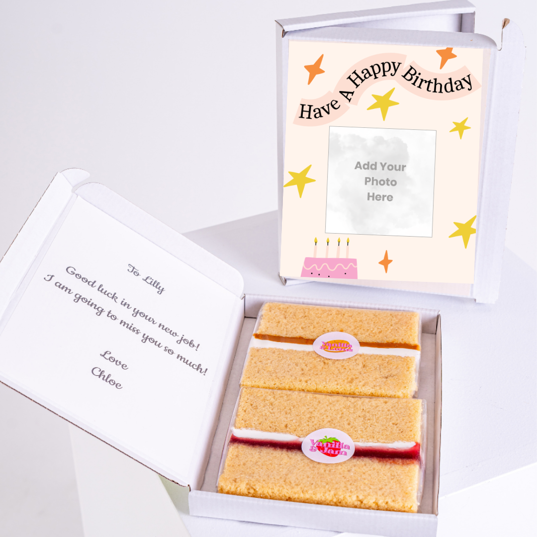 Personalised birthday cake card gift box