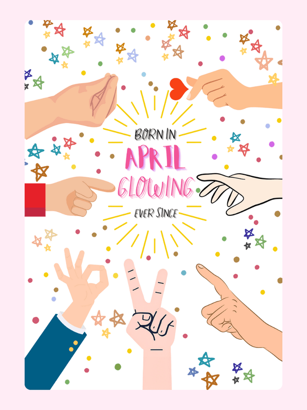 Born In April Glowing Ever Since Cake Card, birthday