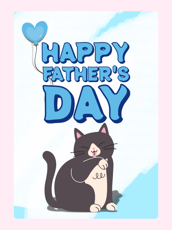 Cat Father’s Day cake card design