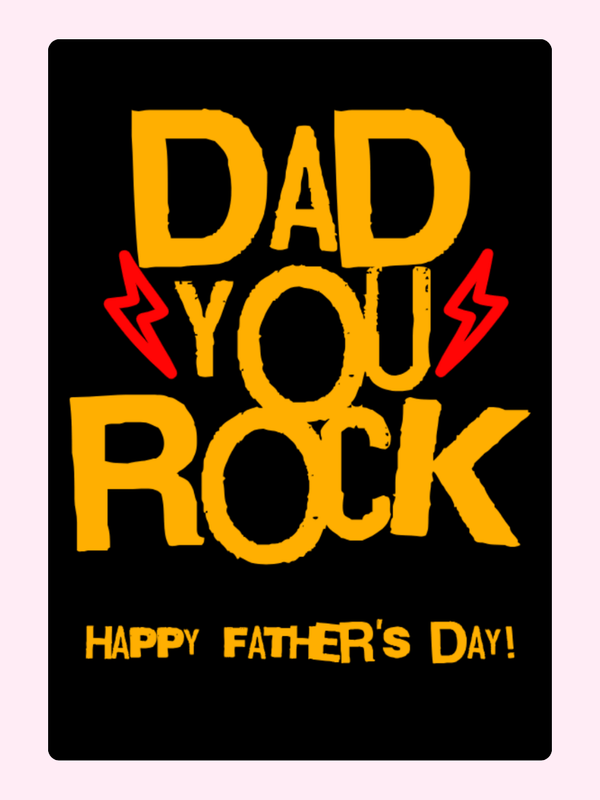 Dad You Rock Father’s Day Cake Card