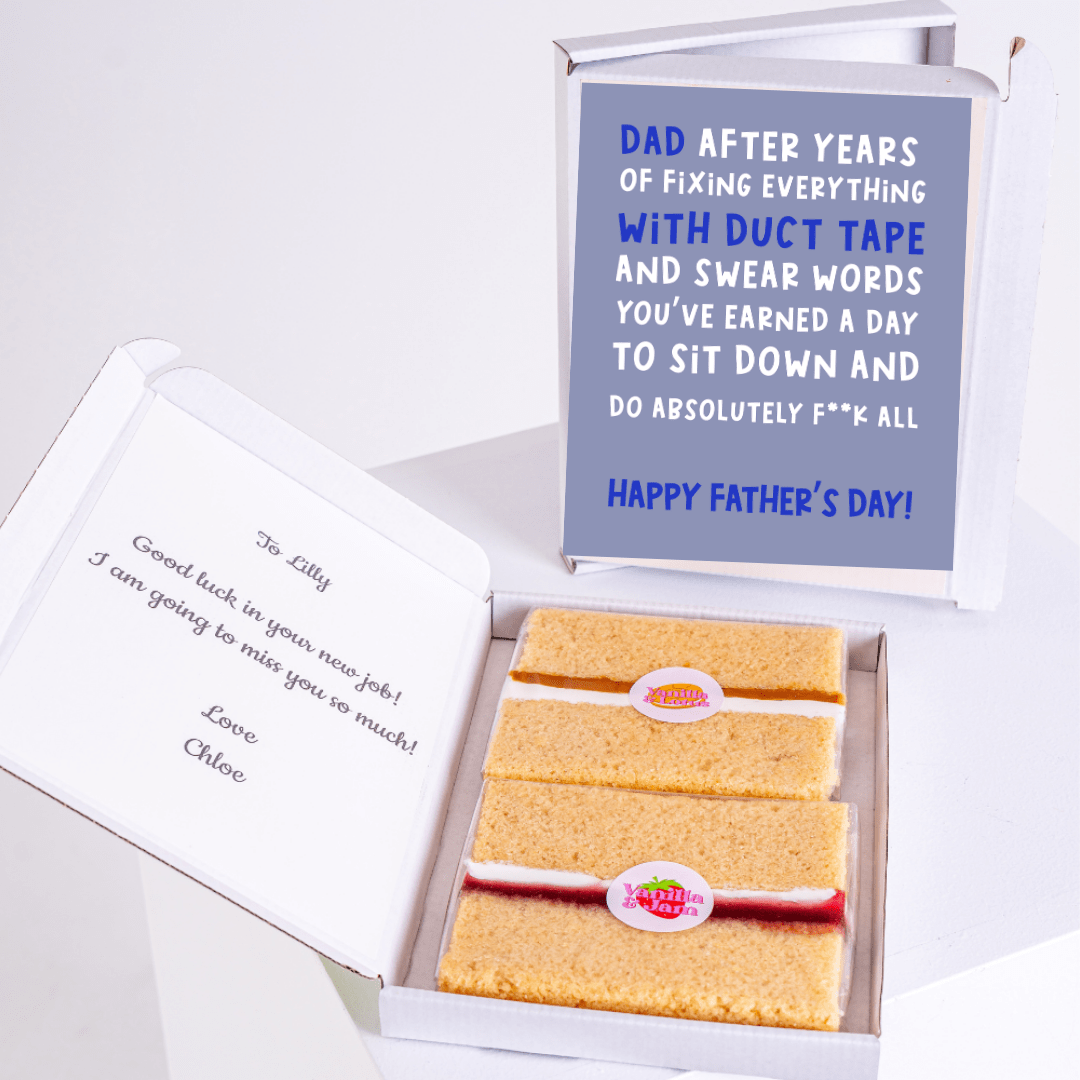 Father's Day gift box with duct tape dad joke card