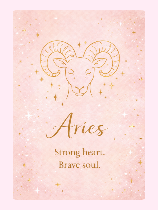 Elegant Aries Zodiac Cake Card, just because