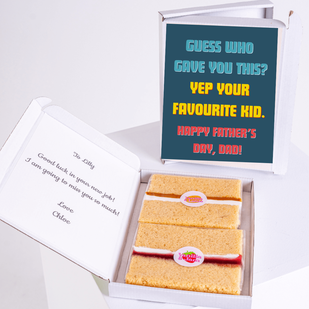 Father’s Day cake card gift box from your favourite kid with funny message