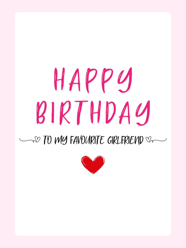 Favourite Girlfriend Birthday Cake Card