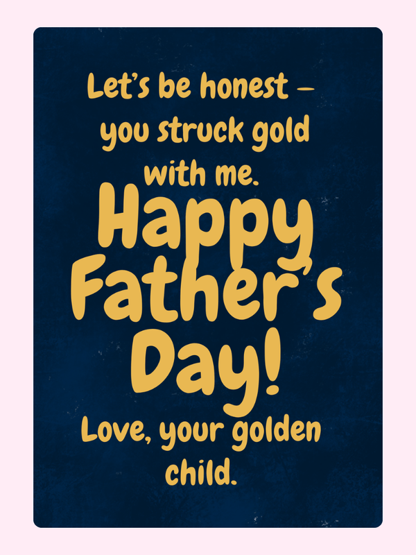 Golden Child Father's Day Cake Card