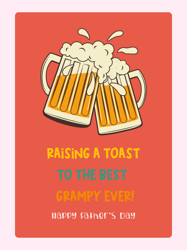 Grampy toast Father’s Day cake card design