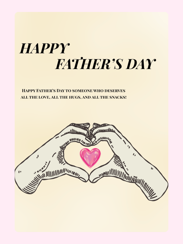 Hand heart Father’s Day cake card design