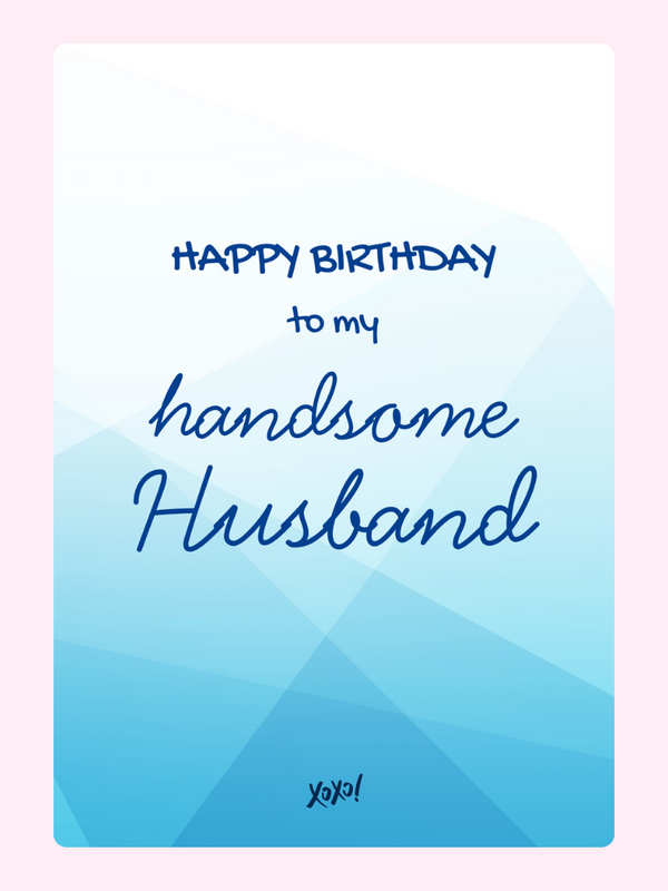 Handsome Husband Birthday Cake Card