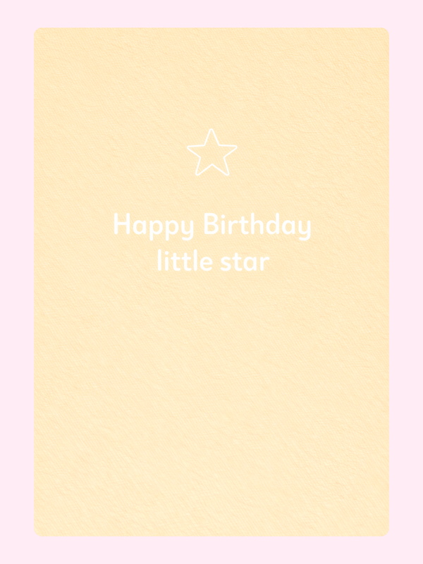 minimal happy birthday little star card design with soft yellow background and simple star illustration