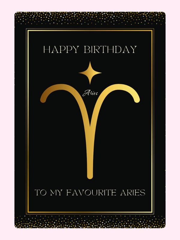 Favourite Aries Birthday Cake Card