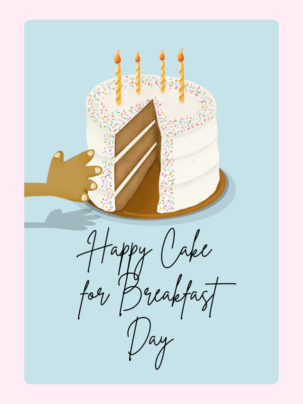 Happy cake for breakfast day birthday cake card edible greeting card UK letterbox cake gift