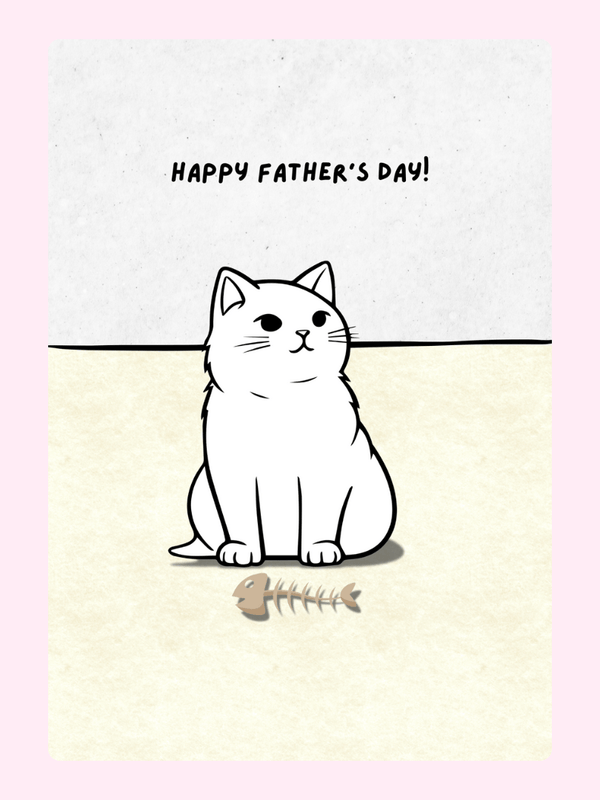 Cute cat Father's Day card design