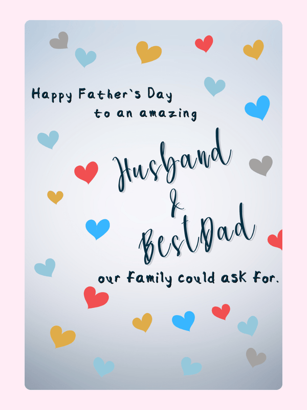Husband and Best Dad Father’s Day cake card design