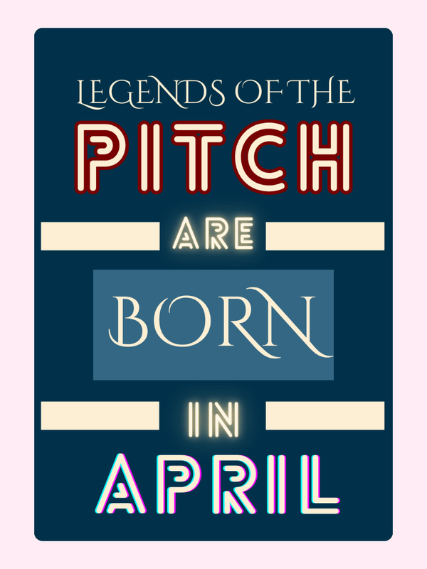 Legends Of The Pitch Born In April Cake Card, birthday