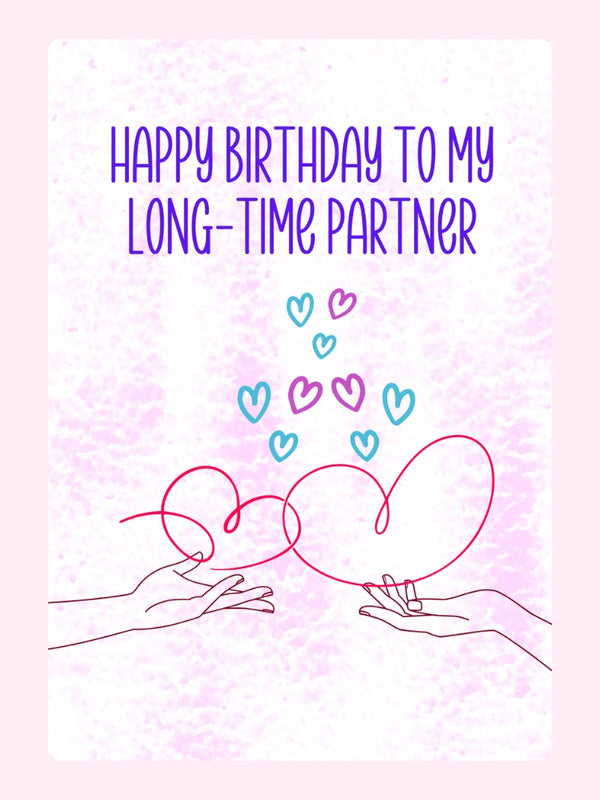 Long-Time Partner Birthday Cake Card