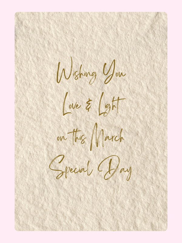 Love & Light March Birthday Cake Card
