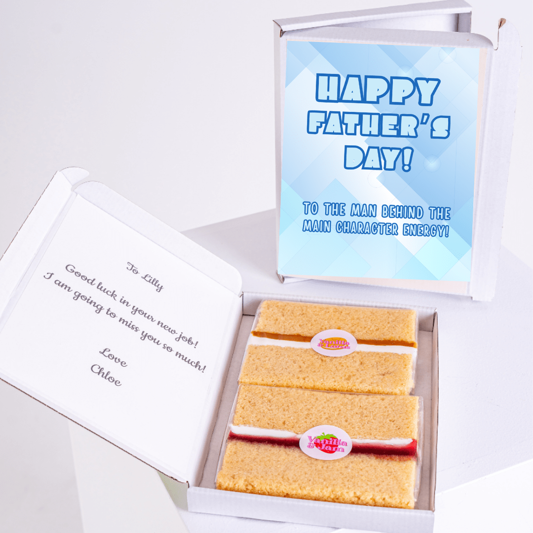 Father's Day cake card gift box with main character energy message
