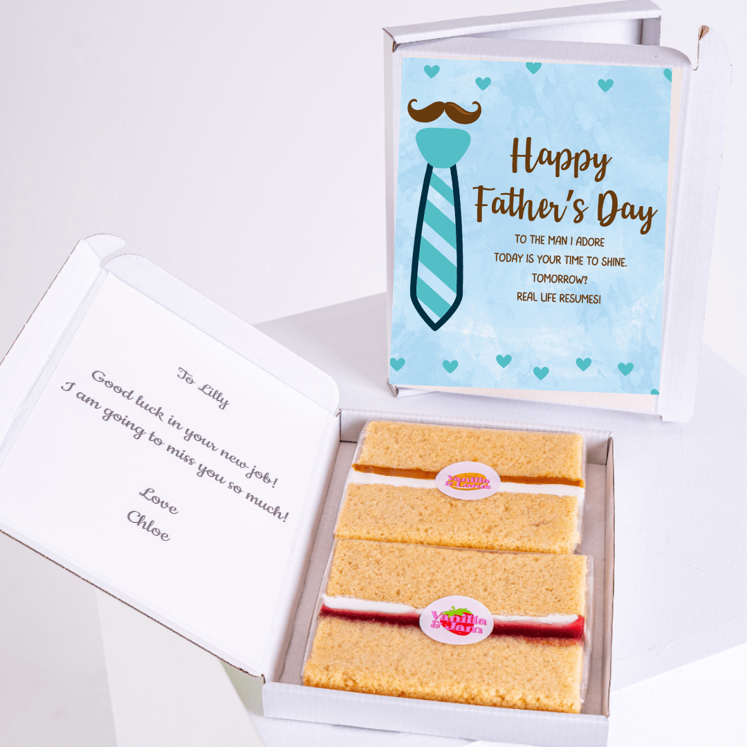 Man I Adore Father’s Day cake card with cake inside