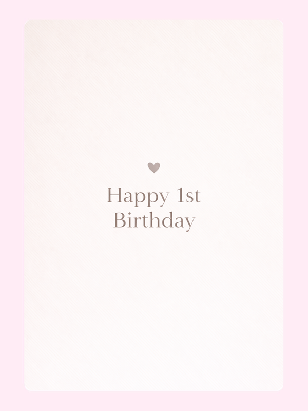 Minimal 1st Birthday Cake Card