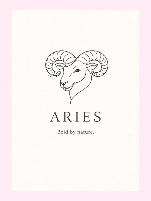 Minimalist Aries Zodiac Cake Card, just because