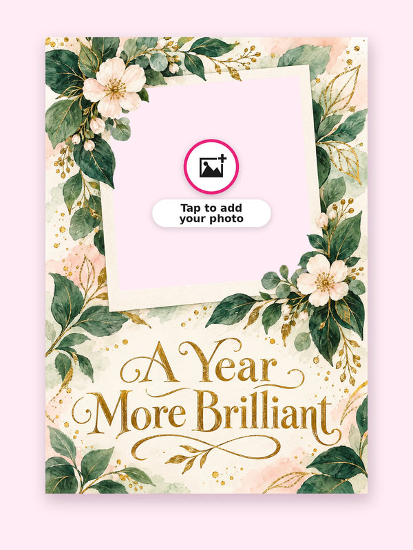 More Brilliant Birthday Cake Card with a space for your own photo