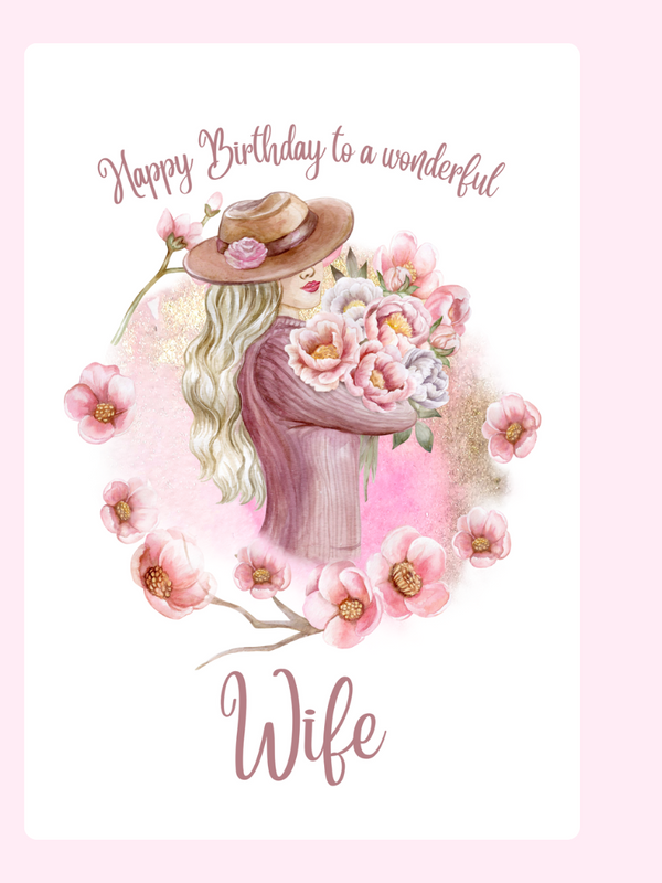 Wonderful Wife Birthday Cake Card