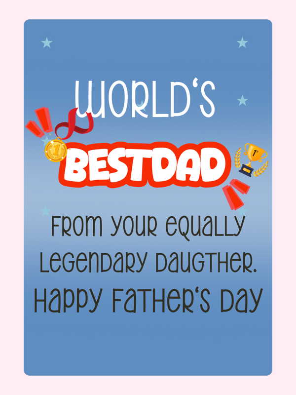 World’s Best Dad Daughter Father’s Day Cake Card letterbox cake card with freshly baked cake slices